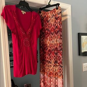 White House Black Market Multicolor Wide Leg Pants